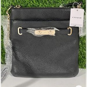 Coach 36502 Swagger Pebble Leather Swingpack Messenger (Metallic Black)